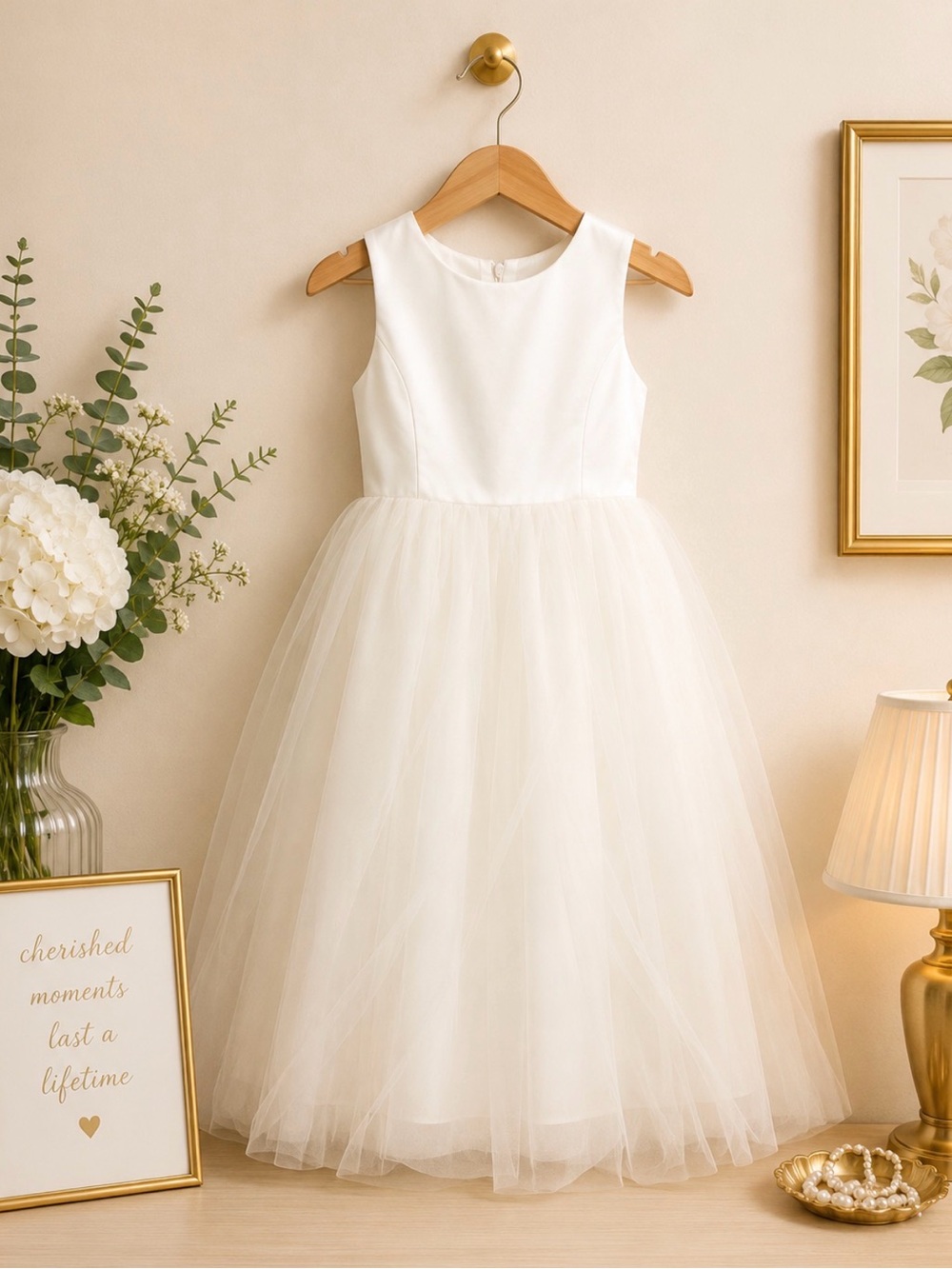 David’s bridal White Sleeveless Sundress for special occasions. Size 8